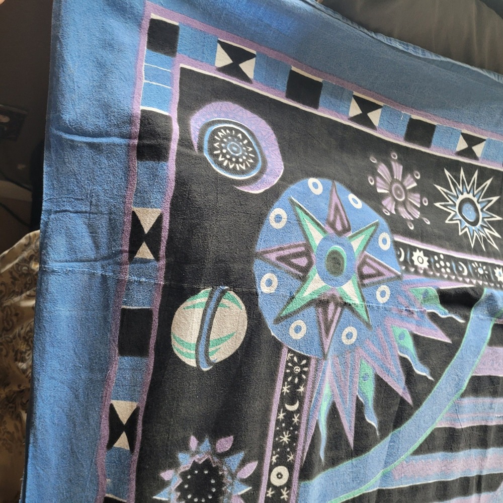 Celestial Sun Moon Stars Blue Purple Black Wall Hanging - Picture 8 of 11
